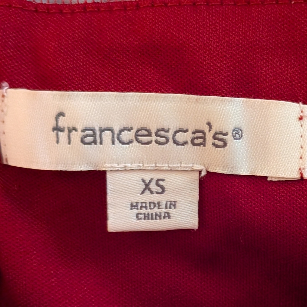 Francesca's Collections Red Lace Mini Dress - Size XS - Picture 2 of 6